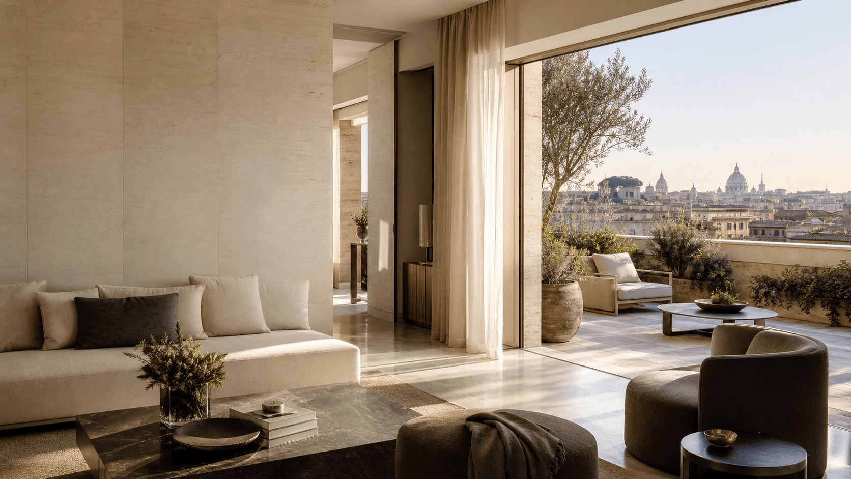 Interno di pregio con terrazza e vista su Roma